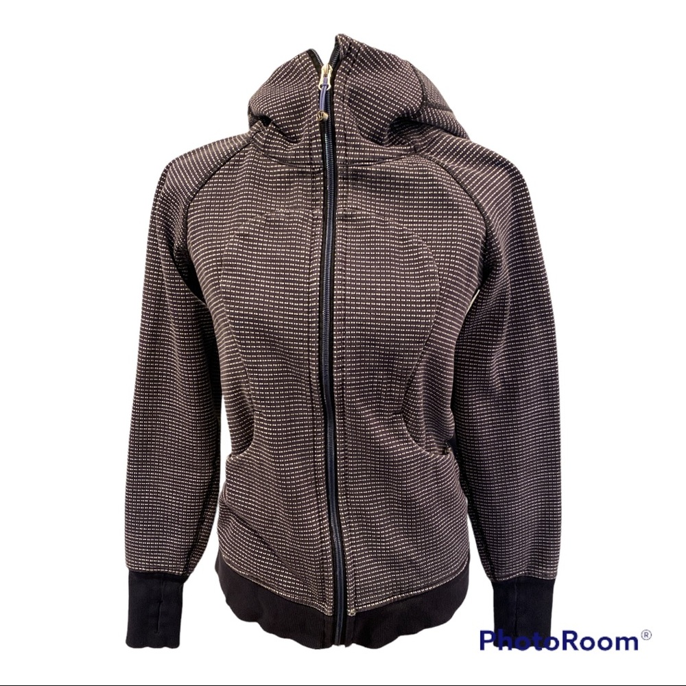 Lululemon Scuba Full Zip in Dark Blue and White Dashed Pattern